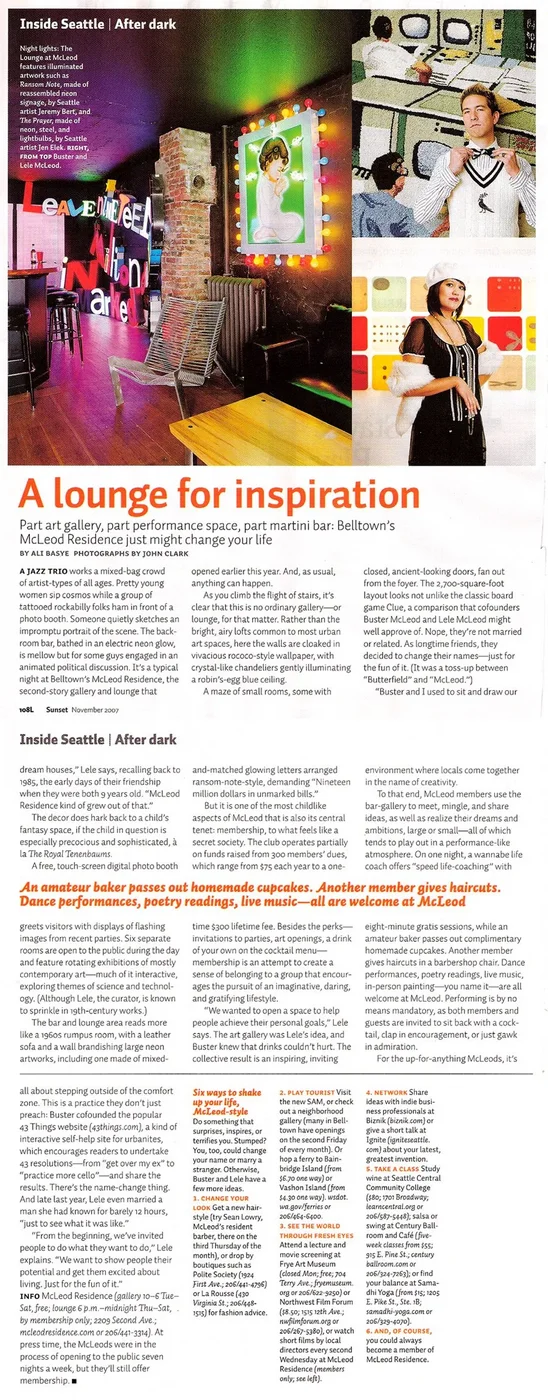 Sunset Magazine — A Lounge for Inspiration, McLeod Residence